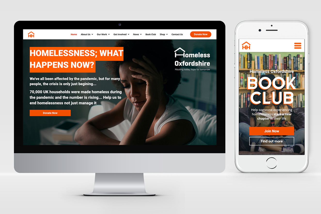 AW Design - website design & graphic design for Homeless Oxfordshire